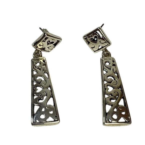 Premier Designs Silver Tone Swirl Dangle Earrings - Picture 3 of 5